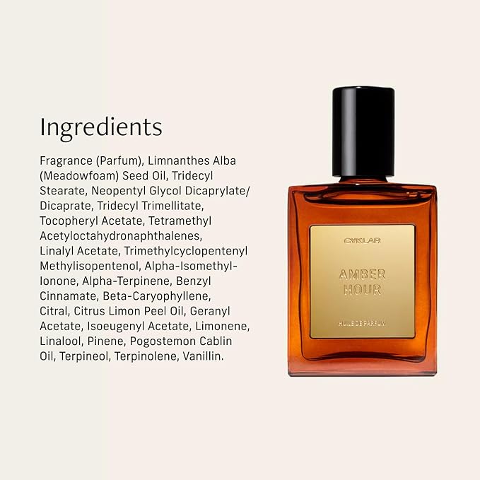 CYKLAR Perfume Oil for Skin – Amber Hour Scent – Rich & Spicy Perfume Fragrance with Palo Santo & Tonka Bean Notes – Travel-Friendly 15ml