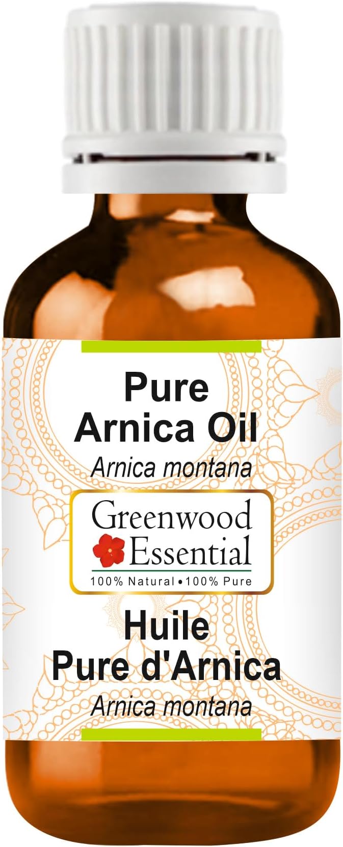 Greenwood Essential Arnica Oil (Arnica Montana) | Infused | Pure | Non-Sticky | Lightweight | for Massage Preparations | Natural | Ayurvedic | for Men & Women | All Skin Types | 50ml (1.69 oz)