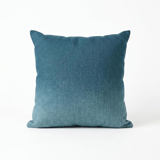 HOMSJUN Soft Resilience Throw Pillow Inserts with Solid Color Covers, Decorative Cushion for Sofa Couch Bedroom, 18 x 18 Inches, Dark Blue, 1 Pack