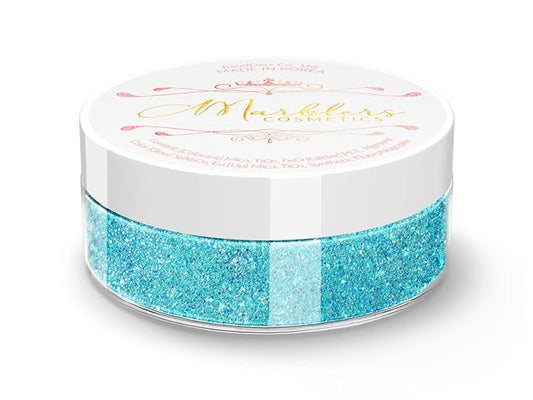 MARBLERS Glitter Mica Powder [Sea Splash] 0.14oz (4g) | Glitter Mica | Highly Pigmented | Non-Toxic, Vegan, Cruelty-Free | Eyeshadow, Body Butter, Nail Polish, Nail Art | Party, Body, Face Makeup