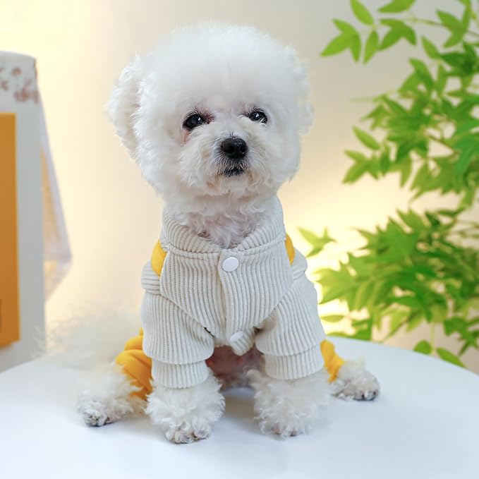 Dog Stylish Overalls Comfortable Puppy One Piece Outfits Summer Bib Overalls for Small Dogs Cute Pet Jumpsuit Onesie Chihuahua Yorkies Birthday Holiday Clothes Costume