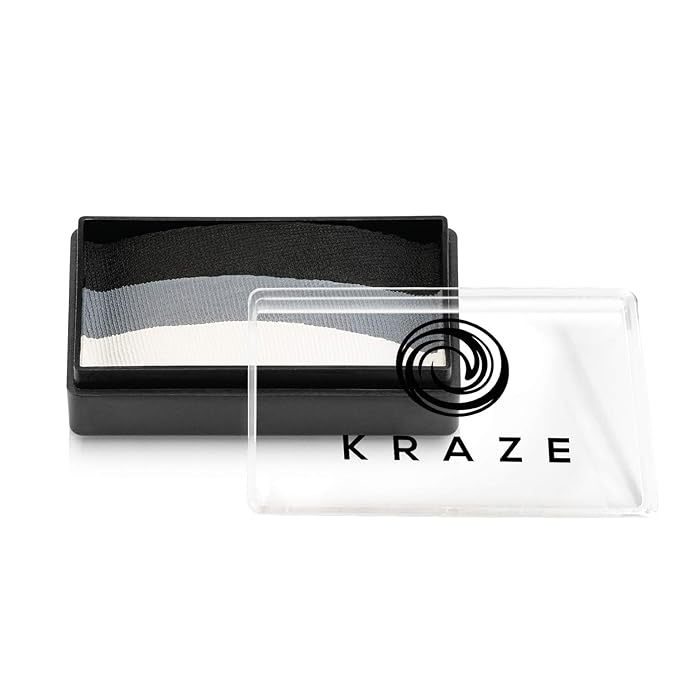 Kraze FX Dome Stroke - Shark (25 gm), Professional 1-Stroke Split Cake, Hypoallergenic, Non-Toxic, Water Activated Face & Body Painting Makeup Supplies for Sensitive Skin, Kid Safe, Adults