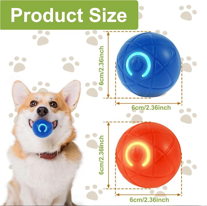 2 Pack Smart Interactive Dog Shaky Ball Toys, Pet Bounce Ball