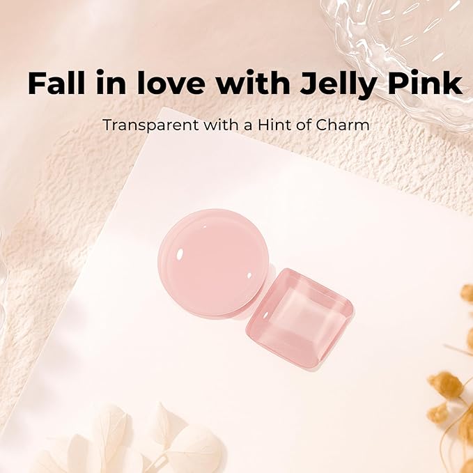 Jelly Gel Nail Polish - Sheer Translucent Semi-Transparent UV/LED Gel with Glossy Finish (Light Pink)