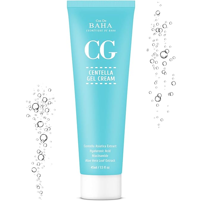 Cos De BAHA Centella Gel Cream 1.5 Fl Oz – Lightweight Cica Gel Cream with Centella Asiatica Extract & Madecassoside for Daily Comfort (45 ml)