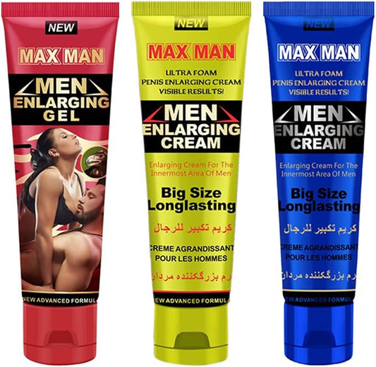 Men's Massage Cream Penis Becomes Longer Thicker Enhancement Men Energy for Care Delay Performance Boost Strength (50g) (3 Color Set)
