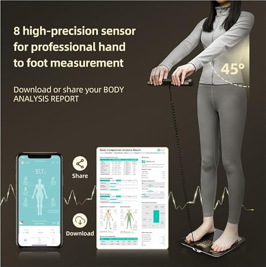 Ultra-Precision Digital Accurate Bathroom Smart Scale, Body Composition Monitor Health Analyzer, Smart Bathroom Digital Weighing Machine for Muscle Composition