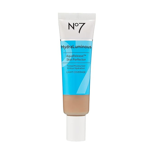 No7 HydraLuminous Skin Tint Perfector - Aqua Release Tinted Moisturizer with a Hydrating, Lightweight Formula - Sheer to Light Coverage Face Makeup - Medium (1 Fl Oz)