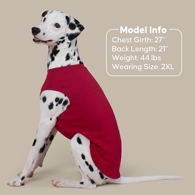 KYEESE 2Pack Waffle Dog Shirt for Medium Large Dogs Striped Dog Sweater | Cozy Warmth, Lightweight & Breathable, Gentle on Sensitive Skin, Stretchy & Free to Move, Comfortable Daily Wear