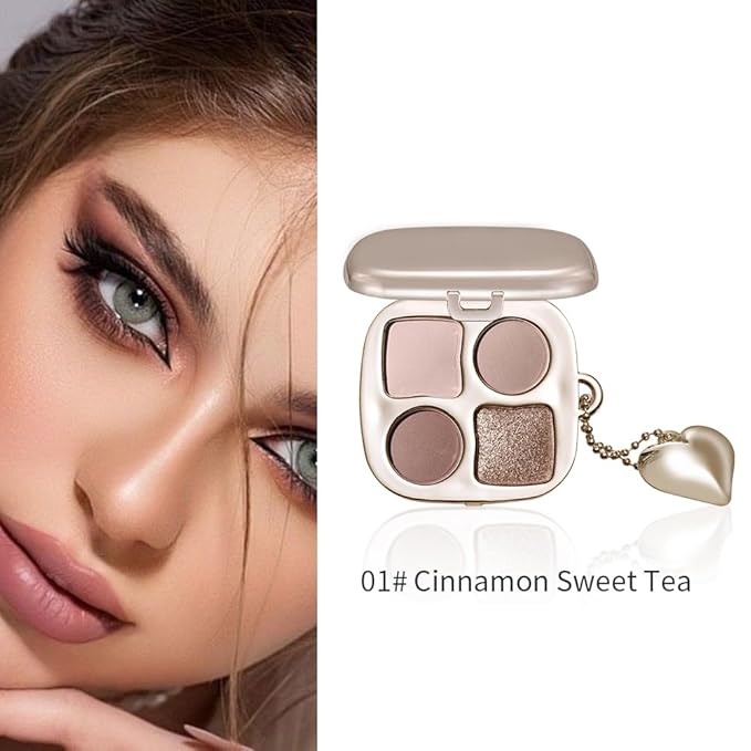 Mini Neutral Nude Cool-Toned Eyeshadow Makeup Palette with Mirror – Matte & Shimmer High Pigment Blendable Long-Lasting Mini Smokey Eye & Contour Makeup Palette, Perfect for Blue, Green & Brown Eyes