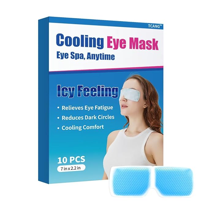 Disposable Instant Cooling Gel Eye Masks, Soothing Relief for Tired Eyes & Cooling Sensation, Eye Patches for Puffy Eyes,10 Packs