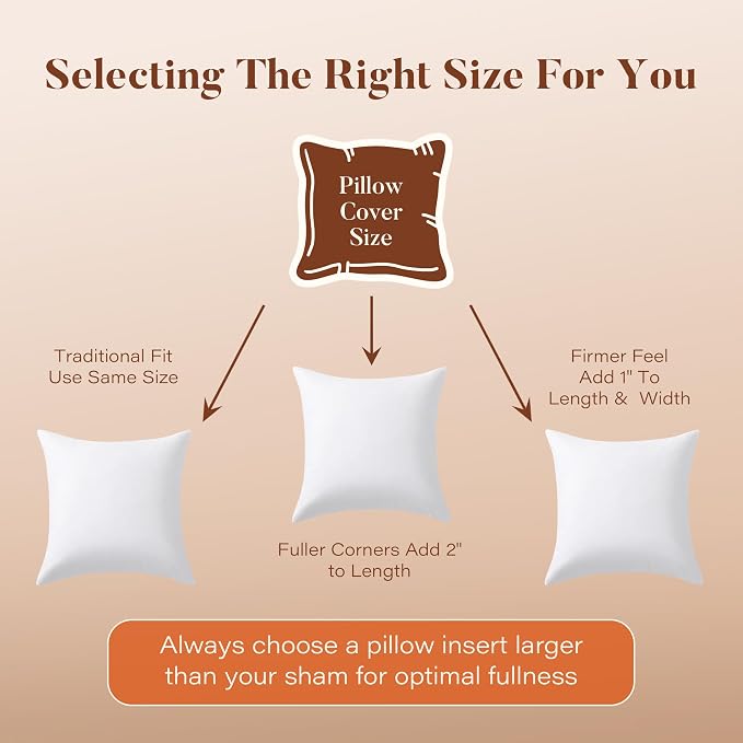 DOWNSTORIA 22x22 Feather Down Pillow Inserts Set of 2, 100% Cotton Cover | Soft Decorative Throw Pillows for Bed, Couch, Sofa, Bedroom, Living Room, Apartment and Farmhouse Home Decor