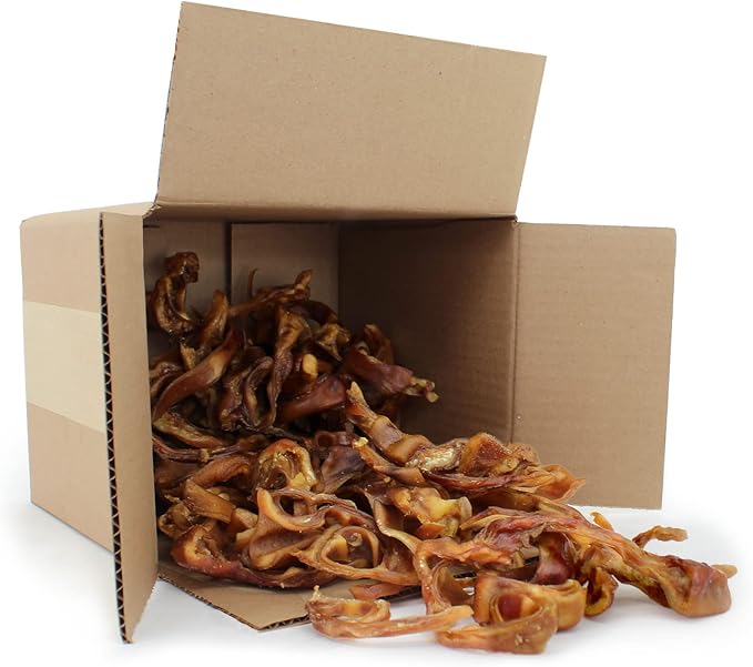 Best Pet Supplies GigaBite Premium Slivers Pig Ears for Dogs - 1.8 lbs | Single Ingredient, All Natural Pig Ears, Supports Dental Health, Perfect for Training, Slow Roasted Chews