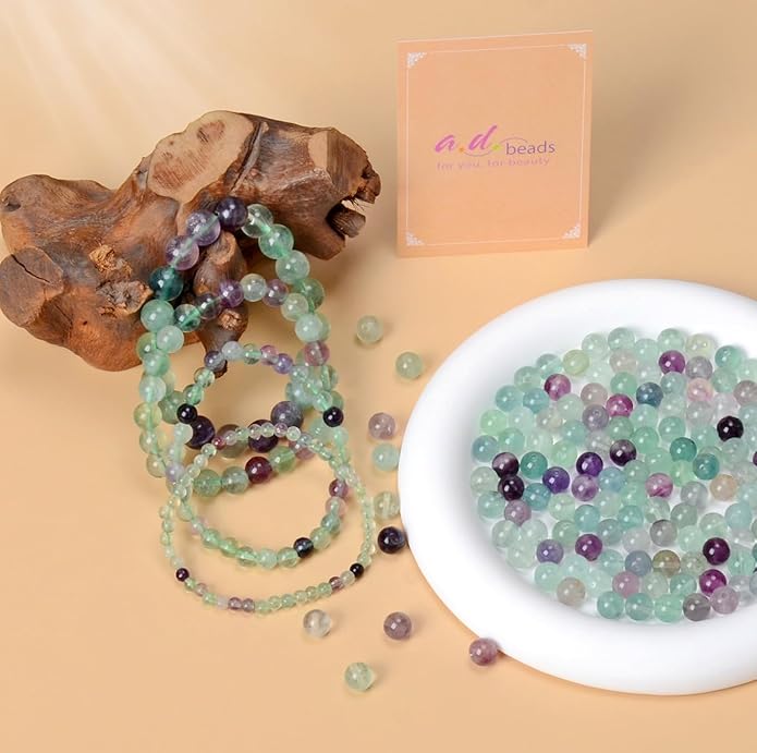 AD Beads Handmade Gemstone Stretch Elastic Bracelet Crystal Healing Reiki Nature's Beauty and Spiritual Essence Unisex