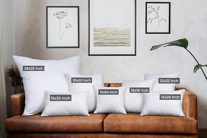 Utopia Bedding Throw Pillows Insert (Pack of 4, White) - 28 x 28 Inches Bed and Couch Pillows - Indoor Decorative Pillow | Down alternative pillow insert with plush fluffy fill for beds sofas couches and chairs. Suitable for indoor outdoor use.