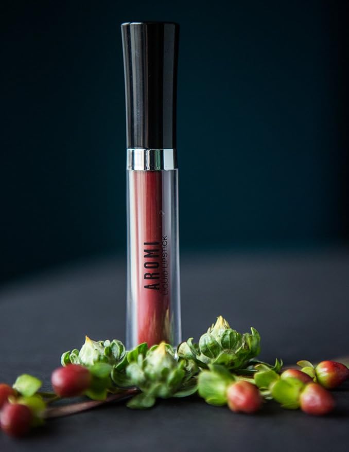 Aromi Maroon Matte Liquid Lipstick | Dark Red Lip Color with Warm Undertones, Bordeaux, Vegan, Cruelty-free, Long-wear (Rich Rosewood)