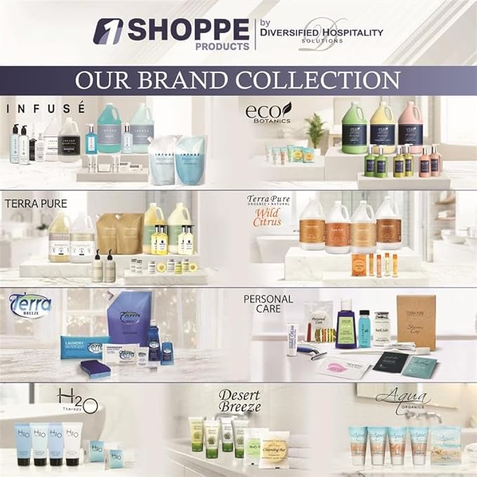 Terra Pure Hotel Soaps and Toiletries Bulk Set | 1-Shoppe All-In-Kit Amenities for Hotels | 1oz Hotel Shampoo & Conditioner, Body Wash, Body Lotion & 1.25oz Bar Soap Travel Size Toiletries | 75 Pieces