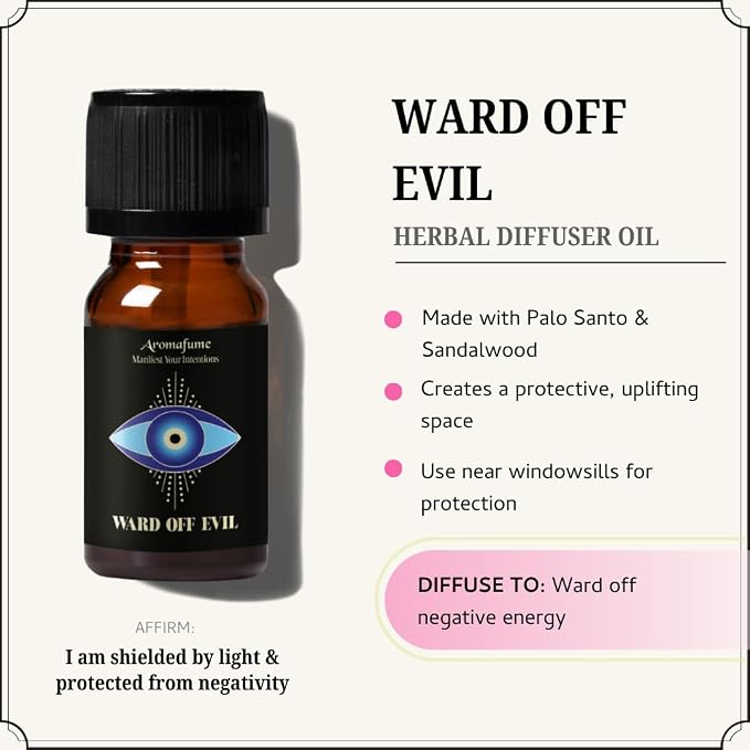 Ward Off Evil, Uncrossing, Blessings Herbal Oil Diffuser Blends by Aromafume | 3 x 10ml/0.33 fl oz| Aromatherapy Oils for Manifestation & Mindfulness | Non-Toxic, Vegan, Cruelty-Free