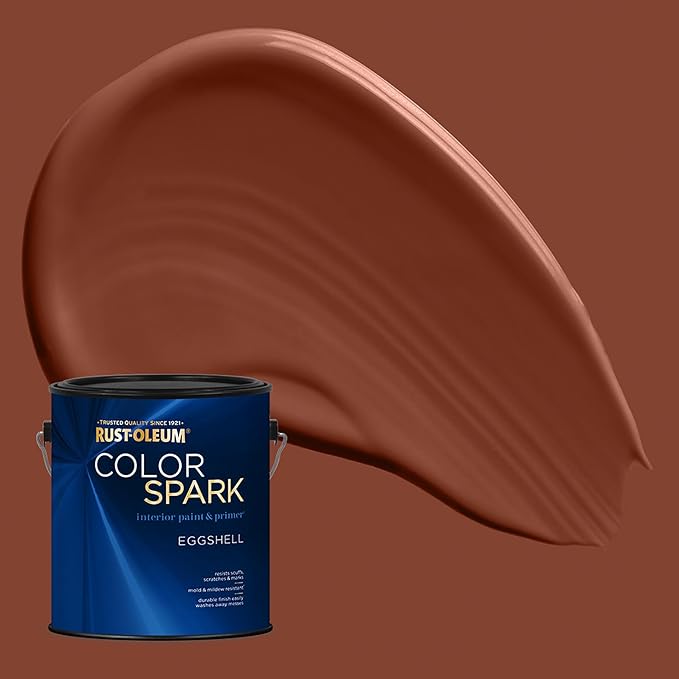 Rust-Oleum Color Spark Interior Paint and Primer in One, Eggshell, Red Rocks, 1 Gallon