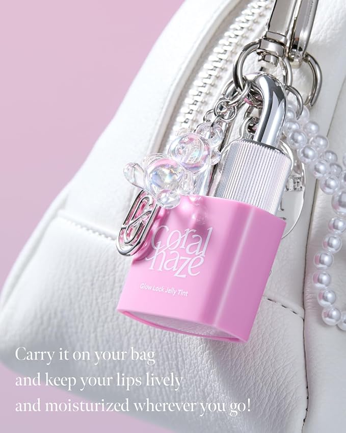CORLAHAZE Glow Lock Jelly Tint 104 Caramel 4g, Hydrating Jelly Glow Lip Stain, Glass-Like Shine Lip Gloss, Long-Lasting Color, Moisturizing Lip Enhancer, Collectible Lock-Shaped Design, Korean Makeup