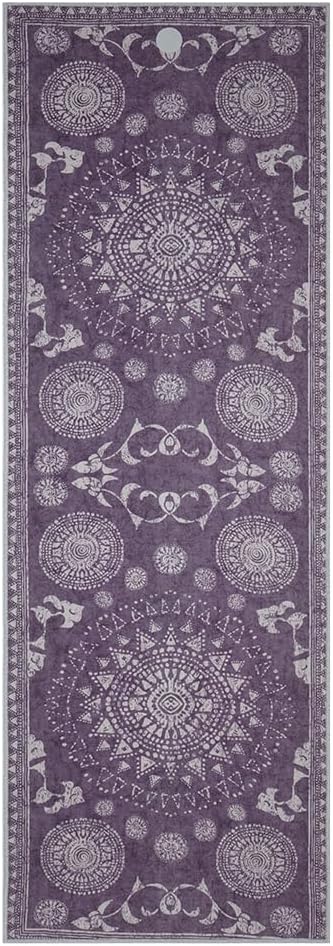 Manduka Yogitoes Hot Yoga Mat Towel - 71" | Moisture Activated Grip | Patented Silicone Nubs | Highly Absorbent, Durable & Easy Care | Made from Recycled Materials | 71 x 24 Inches | Geija Purple