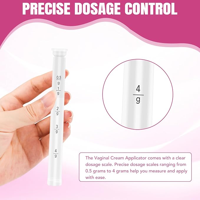 100 PACK Disposable Vaginal Suppository Applicator for Women, Fits Most Lubricants Creams Gels Pills Tablet Suppositories, Threaded End, Soft & Small Tip, with Dosage Markings, Individually Wrapped