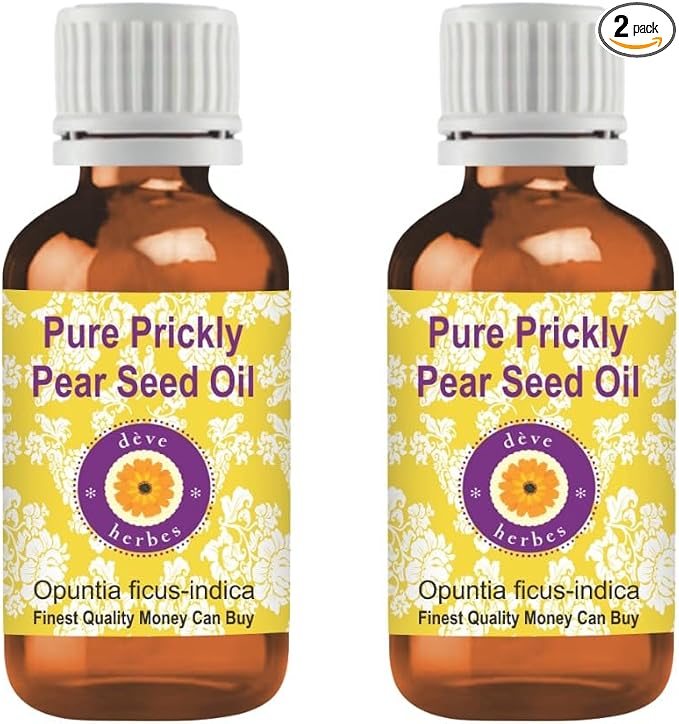 Deve Herbes Prickly Pear Seed Oil (Opuntia ficus-Indica) | Infused | Pure | Non-Sticky | Lightweight | for Facial Care | Men & Women | 30ml X 2 (2 oz)