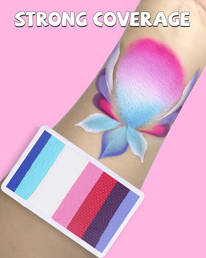 Anka Bella Professional Water Activated Rainbow Cake Face Paint（Magical Fairy）50gm,Hypoallergenic, Non-Toxic,Face Body Painting Makeup