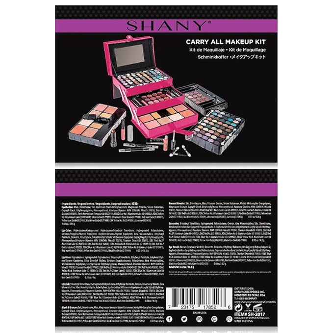 SHANY All In One Makeup Set, 67 Colors Eyeshadow, Blushes, Face Powder, Lipstick, Eye liners, Make up Pencils and Cosmetics Mirror - Makeup Kit With Reusable Beauty Organizer Train Case - Pink