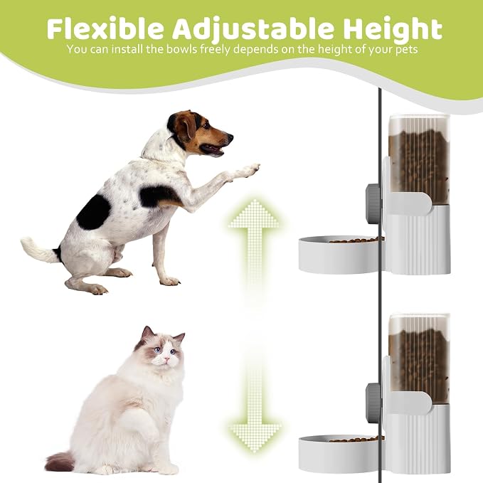 Hanging Cage Auto Pet Food Bowl Water Bottle Dispenser, 1L, Grey | Auto Gravity Pet Feeder and Waterer Set, Kennel Feeding Station, Crate Feeder Dish, For Rabbit Puppy Cats Ferret