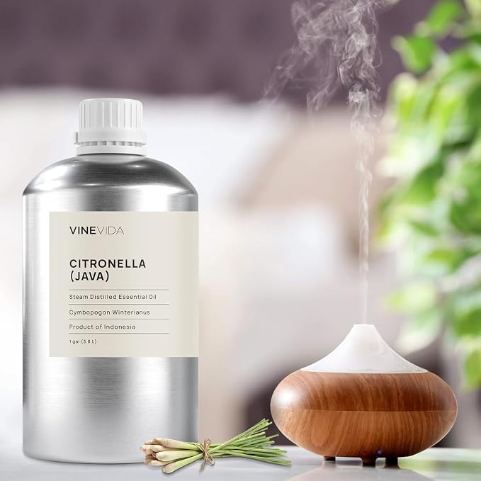 VINEVIDA Citronella Java Essential Oil - Gallon Citronella Oil Undiluted - Bulk Gallon Essential Oil for Soap Making
