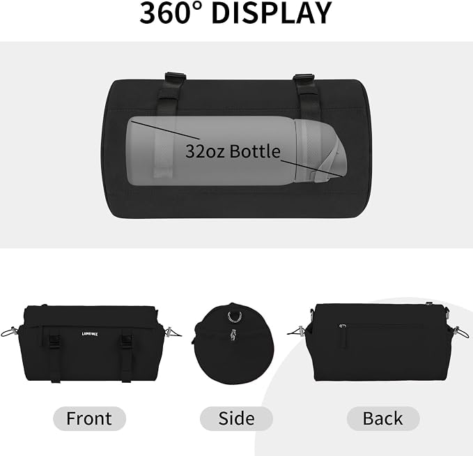 Small Gym Bag for Women Men, 15L Sports Workout Bag with Wet Pocket and Yoga Mat Holder, Lightweight & Water-Resistant Mini Travel Duffle Bag (Black)