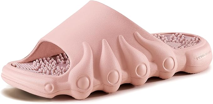 Plantar Fasciitis Relief Foot Massager for Plantar Fasciitis Shoes Women Acupressure Massage Slippers Reflexology Sandals Relaxation Gifts for Mom Dad Parents (Pink,women5-5.5/men 4-4.5)