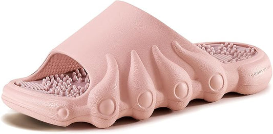 Plantar Fasciitis Relief Foot Massager for Plantar Fasciitis Shoes Women Acupressure Massage Slippers Reflexology Sandals Relaxation Gifts for Mom Dad Parents (Pink,women6-6.5/men 5.5-6)