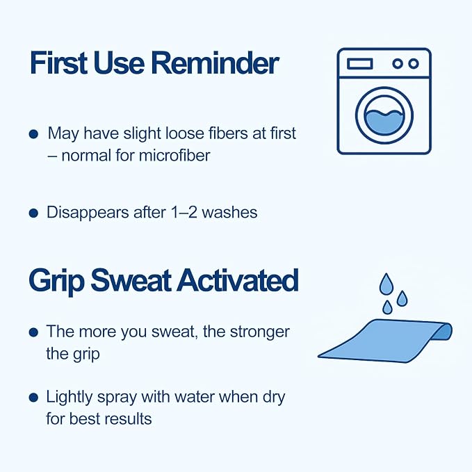 Eunzel 2 Pack Hot Yoga Towel Non Slip Yoga Mat Towel Non-Slip Sweat Absorbent Microfiber Towel for Hot Yoga, Pilates and Workout 72" x 26.5", Blue/Purple