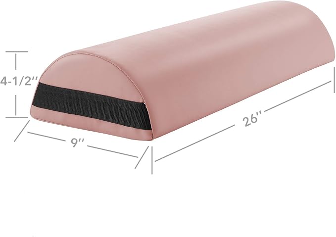 Saloniture Jumbo Half Round Massage Table Bolster Under-Knee Pillow Pad - 26 x 9 x 4.5 Inch - Pink