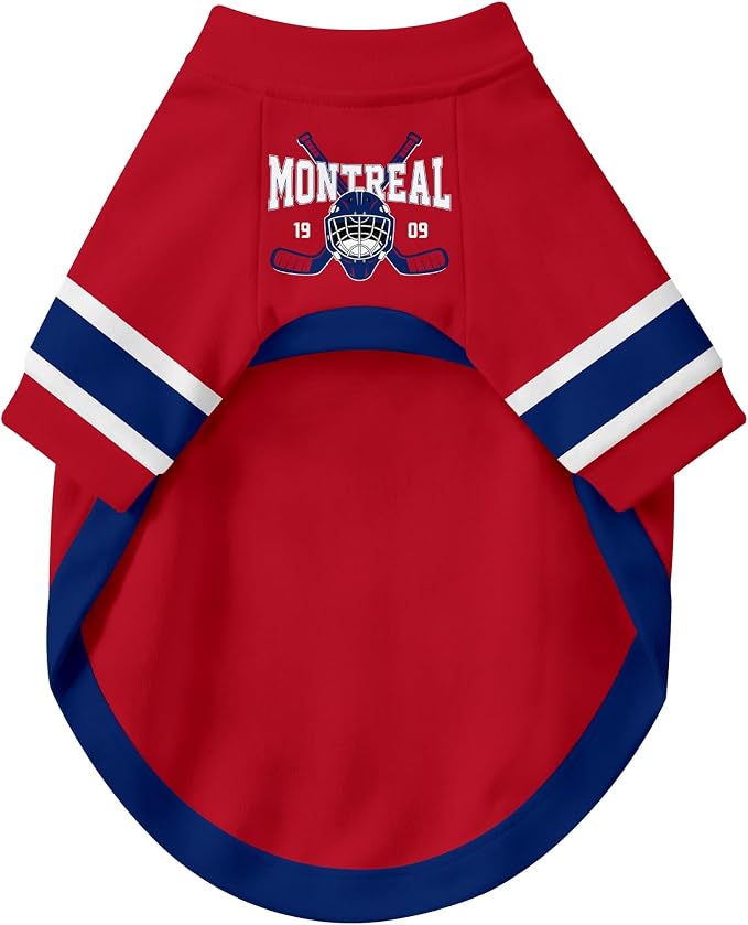 Montreal Dog Clothes Personalized Pet T Shirt for Dogs Gift | Custom Name Number Jersey Style Pet Shirt for Dog