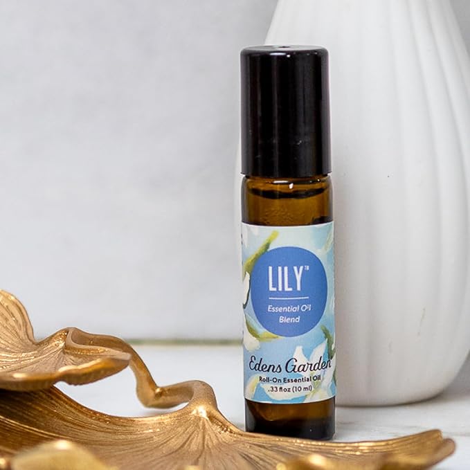 Edens Garden Lily Essential Oil Roll-On – Pre-Diluted Floral Blend, 100% Pure Aromatherapy & Natural Perfume, Calming Skin Safe Travel Roll-On, 10 ml (.33 fl oz)
