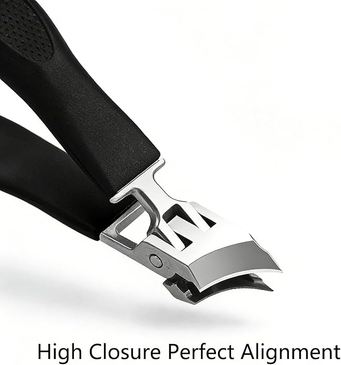Wide Jaw Opening Anti-Splash Slanted Nail Clipper,2026 New Slanted Nail Clippers, Curved Toenail Clippers for Thick Toenails with Ergonomic Handle, Curved Toenail Clippers for Thick Nails