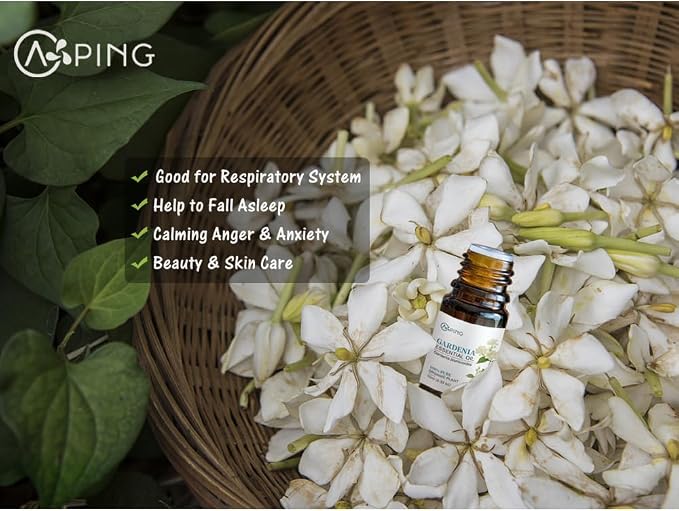 Rose & Gardenia Essential Oils - 100% Pure Organic Natural Plant Oils for Diffuser, Aroma, Spa, Massage, Yoga, Perfume, 2x10ML
