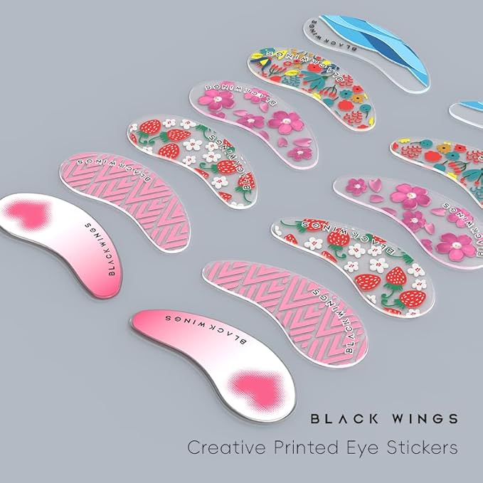 BLACKWINGS Self Adhesive Silicone Under Eye Pads, Reusable Moisturizing Under Eye Patches for Lash Lift & Eyelash Extensions, Soft Lash Extension Tools Eye Gel Pads for Salon & Home Use(love 6 pairs)