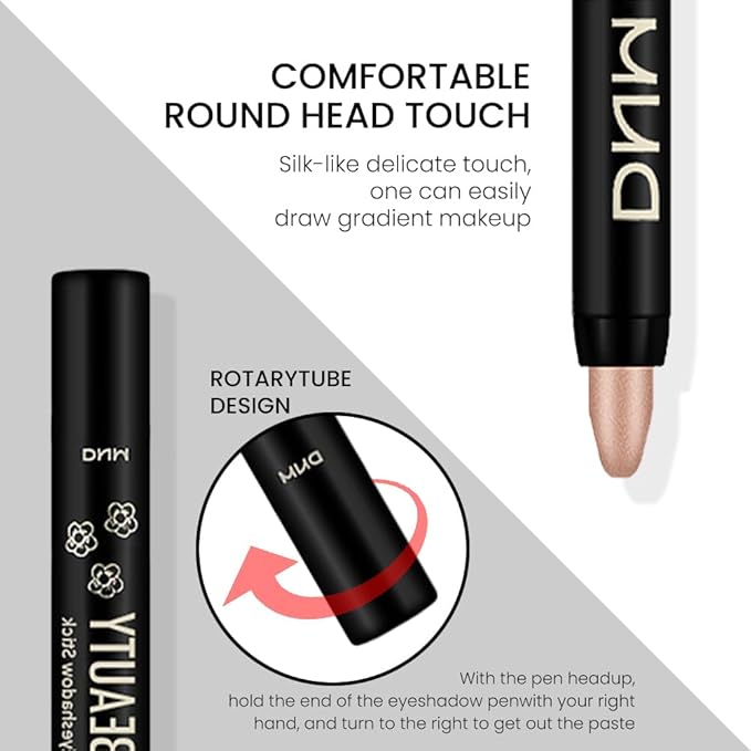 evpct Sand Shimmer Cream Eye Shadow Brightener Sticks Set for Eyes, Sand Matte Pencil Eye shadow Applicator Stick Pen Palette Makeup Waterproof sombras en crema para ojos 25#