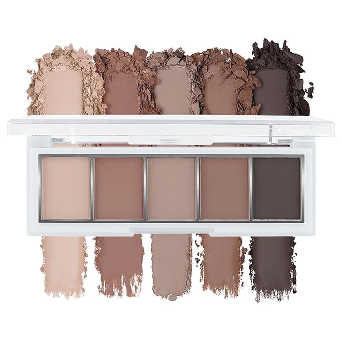 Matte Cool Neutral Brown Eyeshadow Palette, Taupe Beige Clay Mocha & Charcoal Shades, High Pigment Blendable Long-Lasting Cool-Tone Nude Smokey Eye Makeup Palette for Daily Natural & Mature Eyes 6