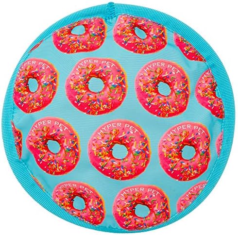 Hyper Pet Flippy Flopper Flying Disc Soft Dog Toy, 9 Inches, Donut Design
