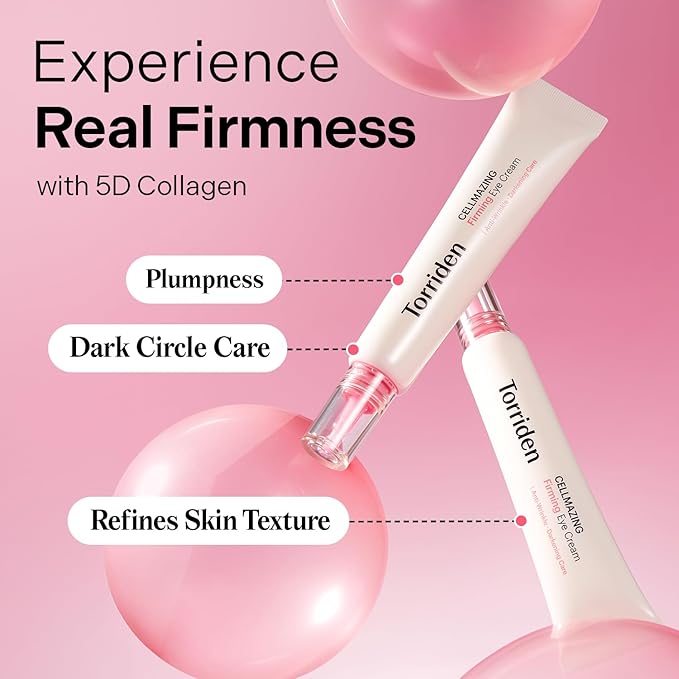 Torriden CELLMAZING Collagen Firming Eye Cream 30ml (1.01 fl.oz) | Wrinkle Improvement and Dark Circles Care | 5D Collagen Complex, 4R Pure Retinol | Korean Skincare Eye Cream