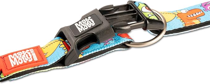 Max & Molly Smart ID Dog Collar with Gotcha! QR Safety Tag and Custom Pet Profile, Soft Padded Neoprene, Waterproof, Monsters, Large (15-25")