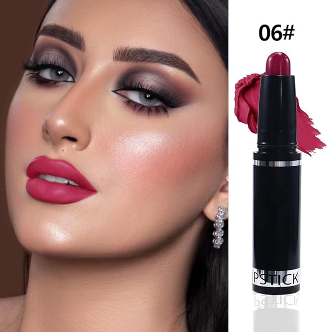 3 Pcs Matte Lipstick Crayon Pencil Set,Brown Purple Dark Red Light to Dark Velvet Lip Stick for Women's 24 Hour Long Lasting Waterproof Lip Liner,labiales mate 24 horas originales