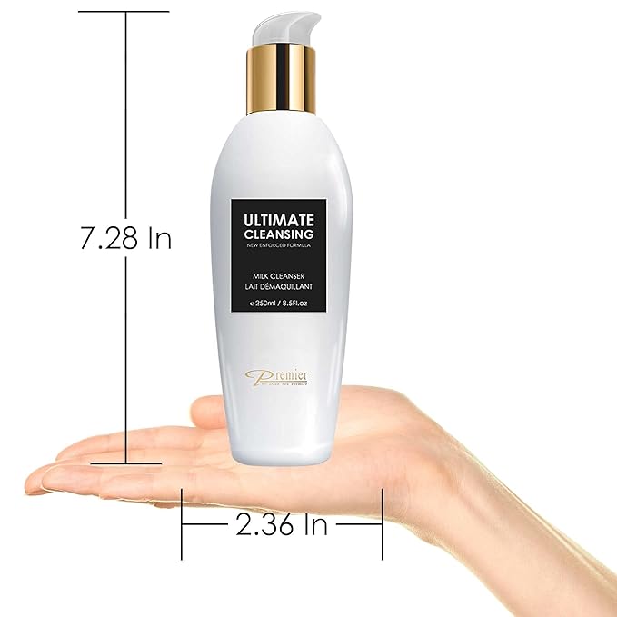 Premier Dead Sea Cleansing Milk, gentle face Cleanser & Make-up remover milk cleanser for face, sensitive and all Skin types, Classic collection skin care 8.45fl oz