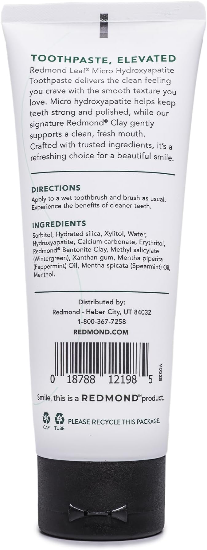 REDMOND Leaf Micro Hydroxyapatite Toothpaste Tube (Wild Mint)