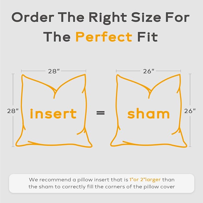 SAVORI Set of 2 Down and Feather Throw Pillow Inserts 28x28 Soft Fluffy Pillow Inserts with 100% Down-Proof Cotton Cover, Decorative Square Cushion Inner for Sofa Couch Bed-White
